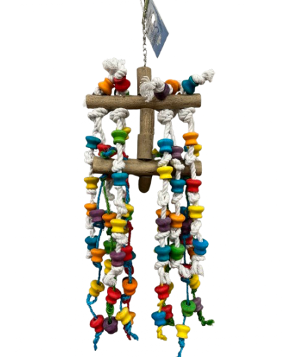 Parrot-Supplies Peek and Play Wood & Rope Jungle Large Parrot Toy